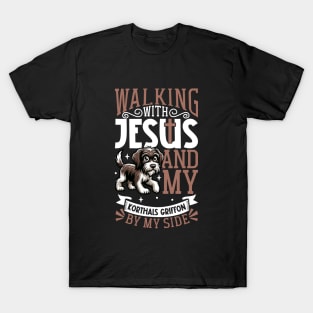 Jesus and dog - Wirehaird pointing griffon T-Shirt